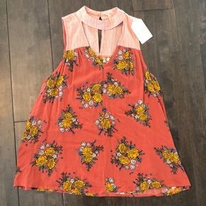 Brick red/floral/striped Hem & Thread flowy top